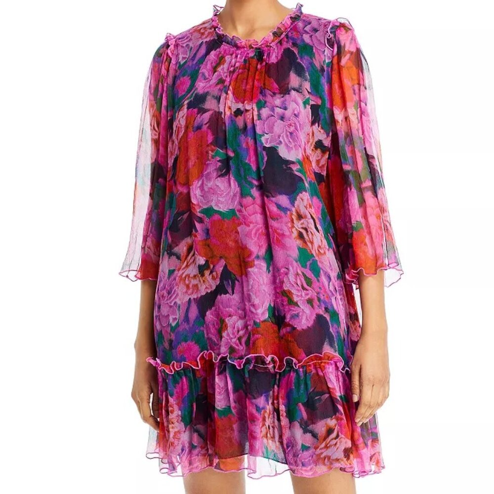 Johnny Was Visions Floral Print Silk Dress NWOT